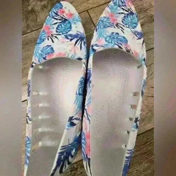 WOMENS FLORAL FLOATERS , blue and white Size 8 - Picture 8 of 12